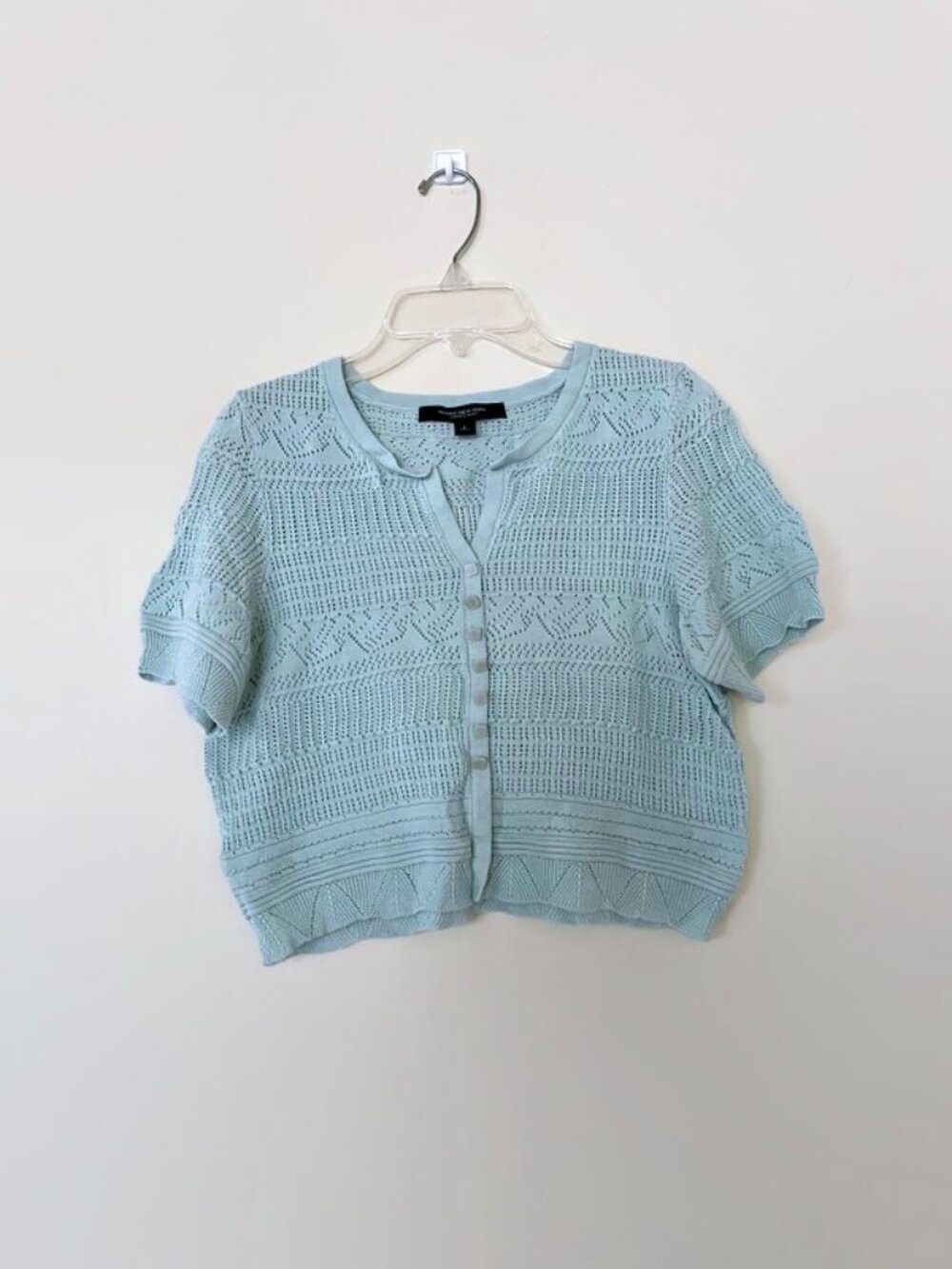 Marc New York. Lace knit short sleeve blouse, Crop top